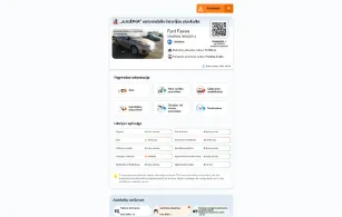 AutoDNA transporto priemonės istorijos ataskaitos pavyzdys – miniatiūra